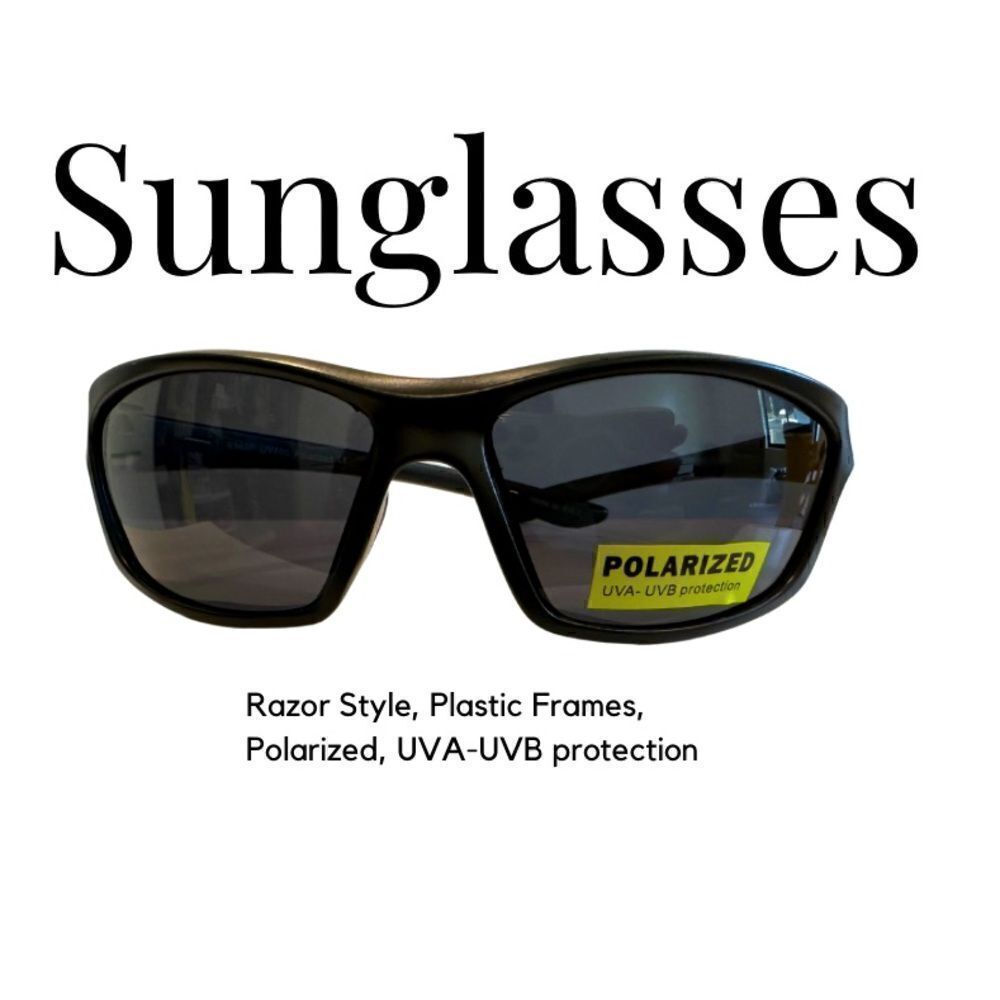 Razor Style Sporty Sunglasses, Plastic Frames, Polarized Lenses, UVA-UVB Protect